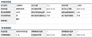 2015年12月20日三峡银行最新在售理财产品收益一览表