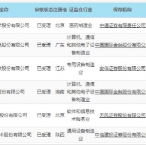 4月4日上交所受理6家企业科创板上市（附影子股概念股）