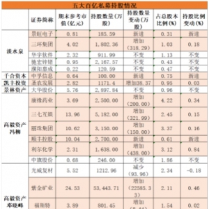 基金君统计目前部分百亿私募和外资机构的最新持仓（附表） ...