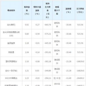 三大概念股被主力资金抛弃（12月25日）