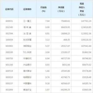 今日尾盘资金抢筹这些个股（3月1日）
