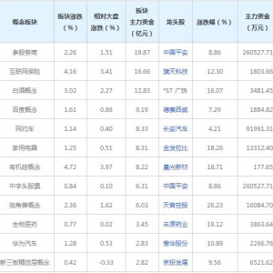 三大概念受49亿主力资金追捧（2021年10月21日）