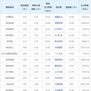 三大概念受82亿主力资金追捧（2021年12月7日）