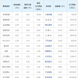 三大概念受33亿主力资金追捧（2021年12月28日）