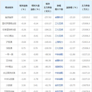 三大概念股被主力资金抛弃（2月23日）
