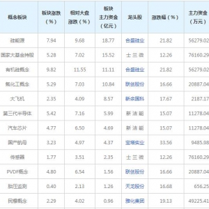 三大概念受46亿主力资金追捧（2022年2月24日）