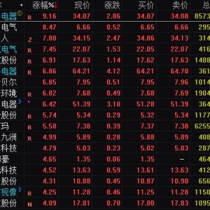 2022年5月5日家用电器行业上涨 哪些股票领涨过