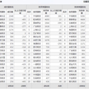 2022年11月2日沪深300股指期货03月份合约（IF2303）持仓一览表