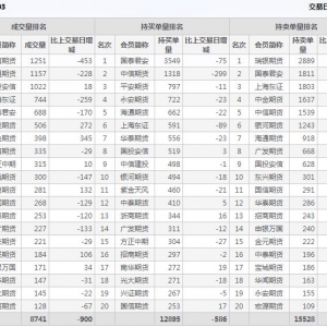 2022年11月2日IH上证50股指期货12月份合约（IH2212）持仓一览表