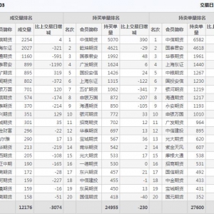 2022年11月3日沪深300股指期货03月份合约（IF2303）持仓一览表