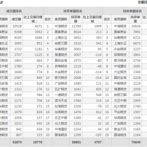 2022年11月4日沪深300股指期货12月份合约（IF2212）持仓一览表