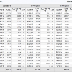 2022年11月4日IC中证500股指期货11月份合约（IC2211）持仓