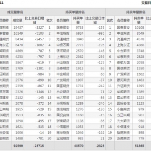 2022年11月7日沪深300股指期货11月份合约（IF2211）持仓一览表
