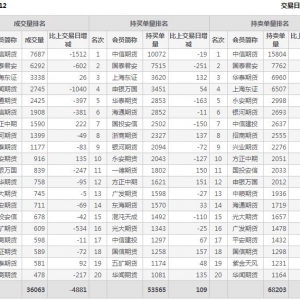 2022年11月8日沪深300股指期货12月份合约（IF2212）持仓一览表