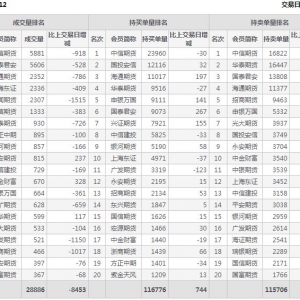 2022年11月8日IC中证500股指期货12月份合约（IC2212）持仓