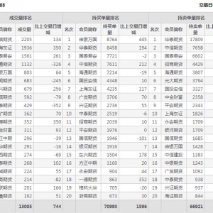 2022年11月8日IC中证500股指期货03月份合约（IC2303）持仓