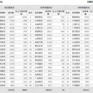 2022年11月8日IC中证500股指期货11月份合约（IC2211）持仓