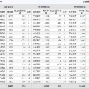 2022年11月9日IC中证500股指期货11月份合约（IC2211）持仓