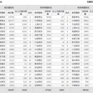 2022年11月10日沪深300股指期货11月份合约（IF2211）持仓一览表