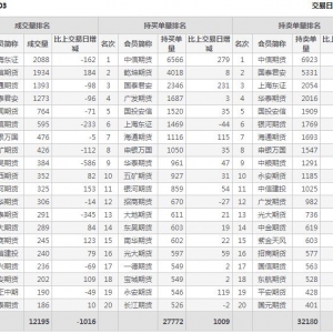 2022年11月10日沪深300股指期货03月份合约（IF2303）持仓一览表
