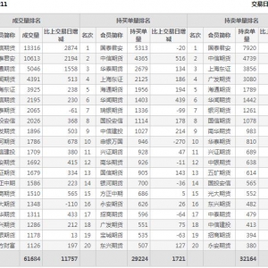 2022年11月10日IH上证50股指期货11月份合约（IH2211）持仓一览表