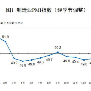 2024年2月中国采购经理指数（PMI）为49.1% 比上月下降0.1个百分点 ...
