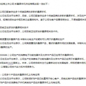 折叠屏概念继续走强 科森科技6连板
