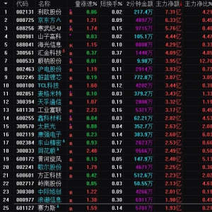 2025年1月7日沪深股市主力资金净流入前25名