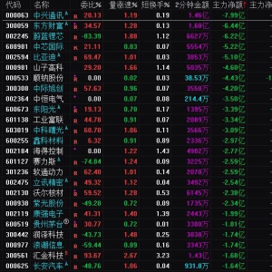 2025年1月8日沪深股市主力资金净流出前25名
