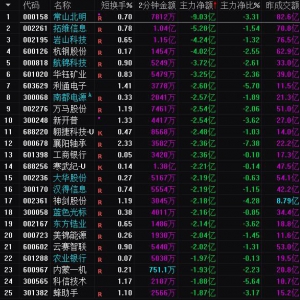 2025年3月14日沪深股市主力资金净流出前25名