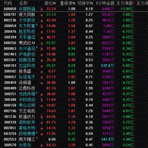 2025年3月19日沪深股市主力资金净流出前25名