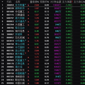 2025年3月24日沪深股市主力资金净流出前25名