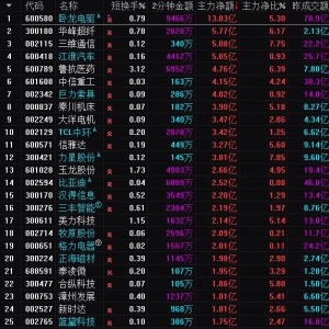 2025年3月26日沪深股市主力资金净流入前25名