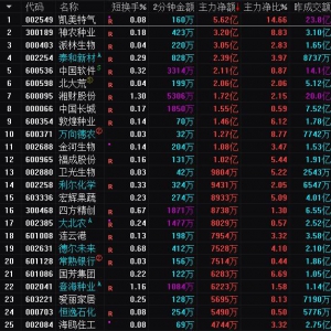 2025年4月7日沪深股市主力资金净流入前25名