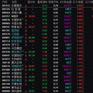 2025年4月8日沪深股市主力资金净流入前25名