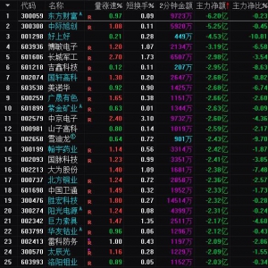 2025年7月4日沪深股市主力资金净流出前25名