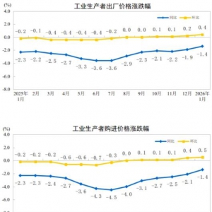 2026年1月份工业生产者出厂价格同比降幅收窄（PPI） 环比涨幅扩大 ...