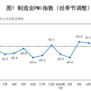 2026年6月制造业采购经理指数（PMI）为50.3% 比上月上升0.3个百分点 ...