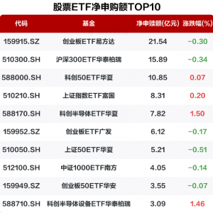 10月13日股票型净流入127.04亿元 创业板ETF易方达净申购21.54亿元 ...